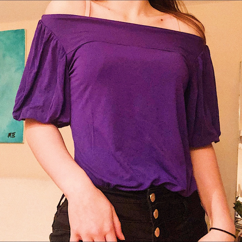 SUPER SOFT // cozy / simple vibrant violet blouse